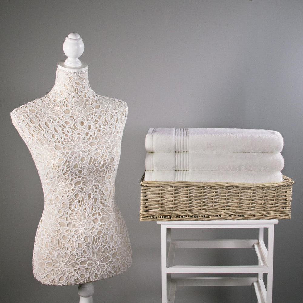 Ensemble de serviettes de bain de luxe en bambou blanc